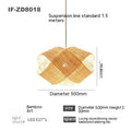 Bamboo woven rattan ceiling lamp with adjustable suspension in New Chinese style