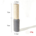 Brown sisal scratching post with face-rubbing device for cats, 30cm tall