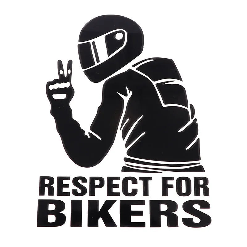 Respect For Bikers 15x11cm reflective decal sticker for automobiles in six colour options
