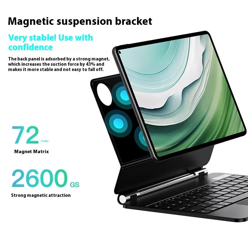 Miaocontrol magnetic wireless keyboard cover for Huawei Matepad11 tablet in black or white with PU leather protective case