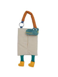 Soft plush hanging car tissue bag in hat dog design, showing hanging loop and pouch.