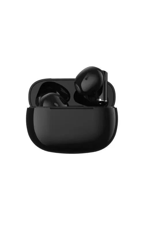 Mini wireless sports waterproof Bluetooth headset in black with charging base and data cable