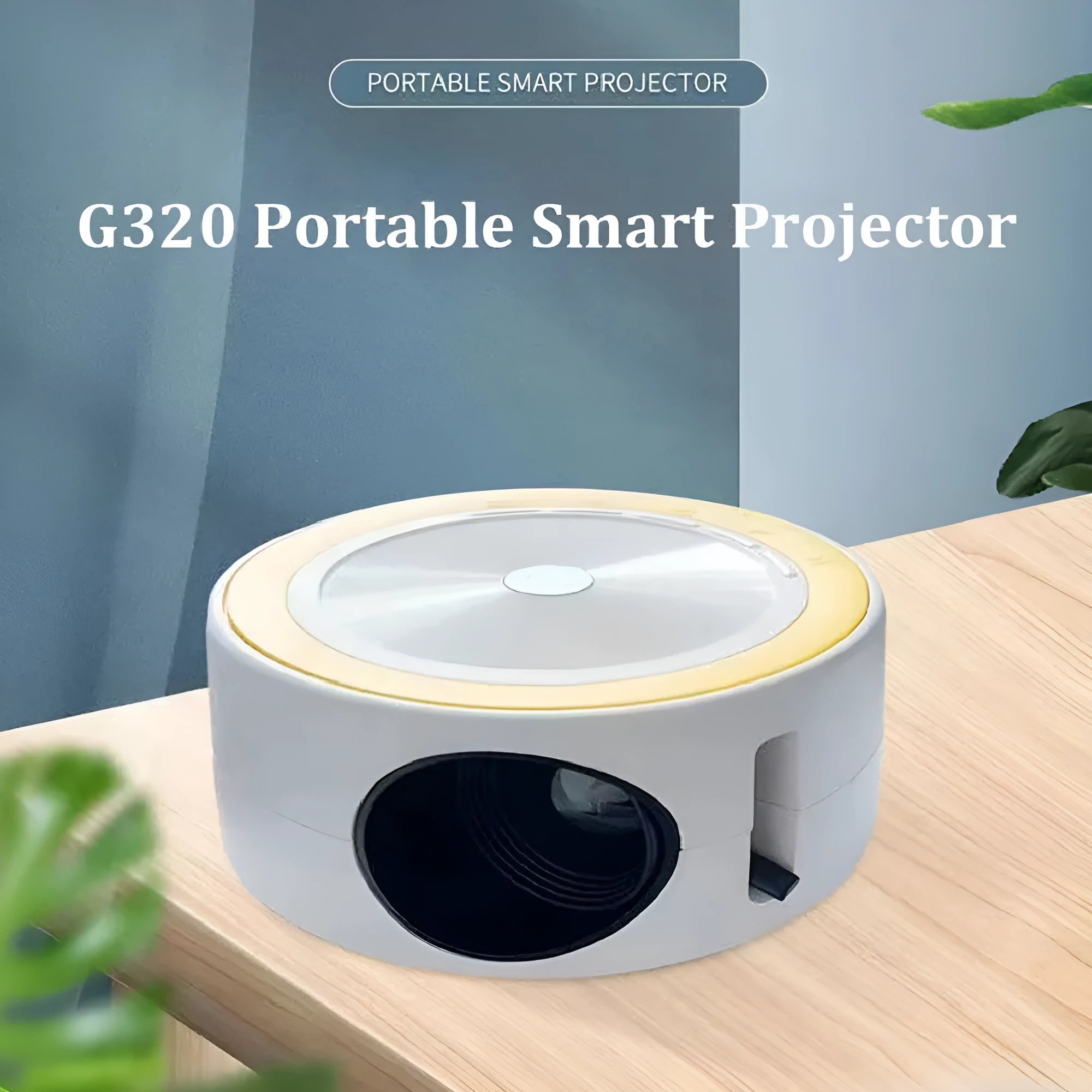 YT200 portable wired LED projector in black colour with remote control