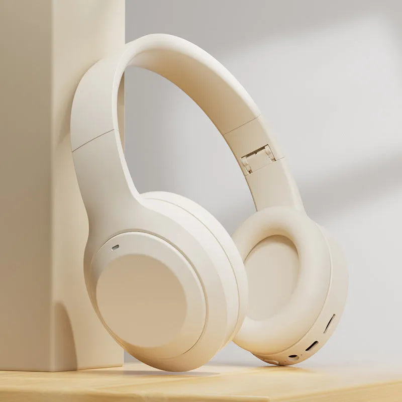 Headworn Bluetooth earphone with folding card design in khaki colour wireless e-sports gaming headset