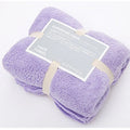 Soft yoga towel in light purple colour measuring 34x80cm, superfine fibre material