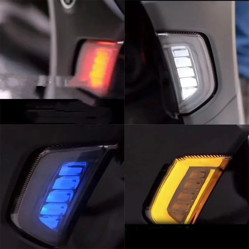LED turn signal light kit for Yamaha NMAX155 scooter in blue yellow colour.
