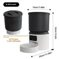 4-litre smart pet feeder with WIFI remote control and optional camera on countertop.