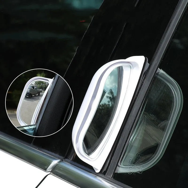 Universal two-row wide-angle exterior car rearview mirror in black or white