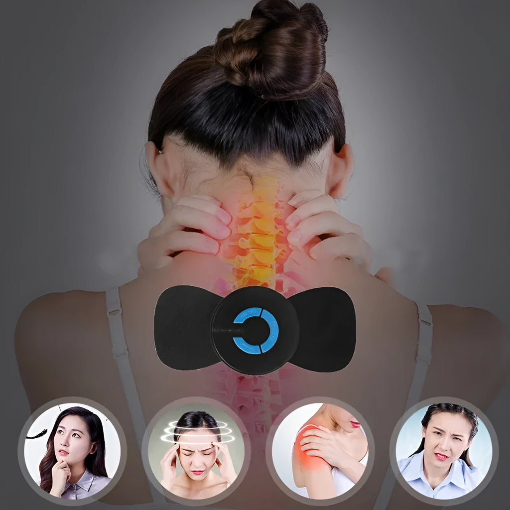 Black HQ-185 portable electric shoulder and neck massager with massage patch