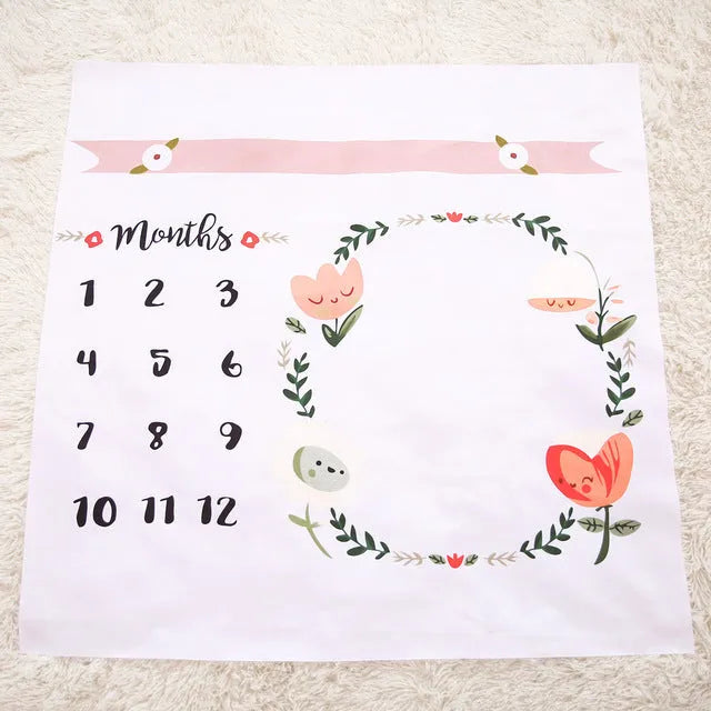 A square 100 cm baby blanket made from polyester cotton fabric, shown in one of four available colours.