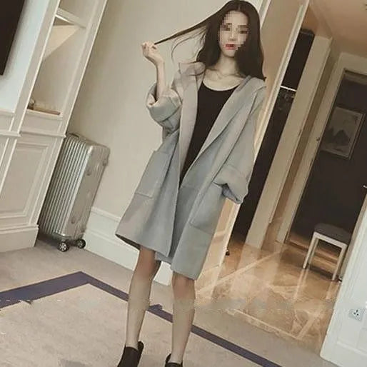 Plus size women's cotton thin coat with lace detailing in grey, pink or black