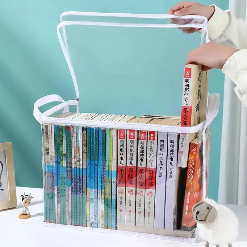 Large white foldable PVC storage bag with transparent sides, showing 24L capacity and sealing function.