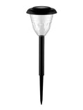 Black solar lawn light with IP55 waterproof rating and polysilicon solar panel for garden pathway illumination