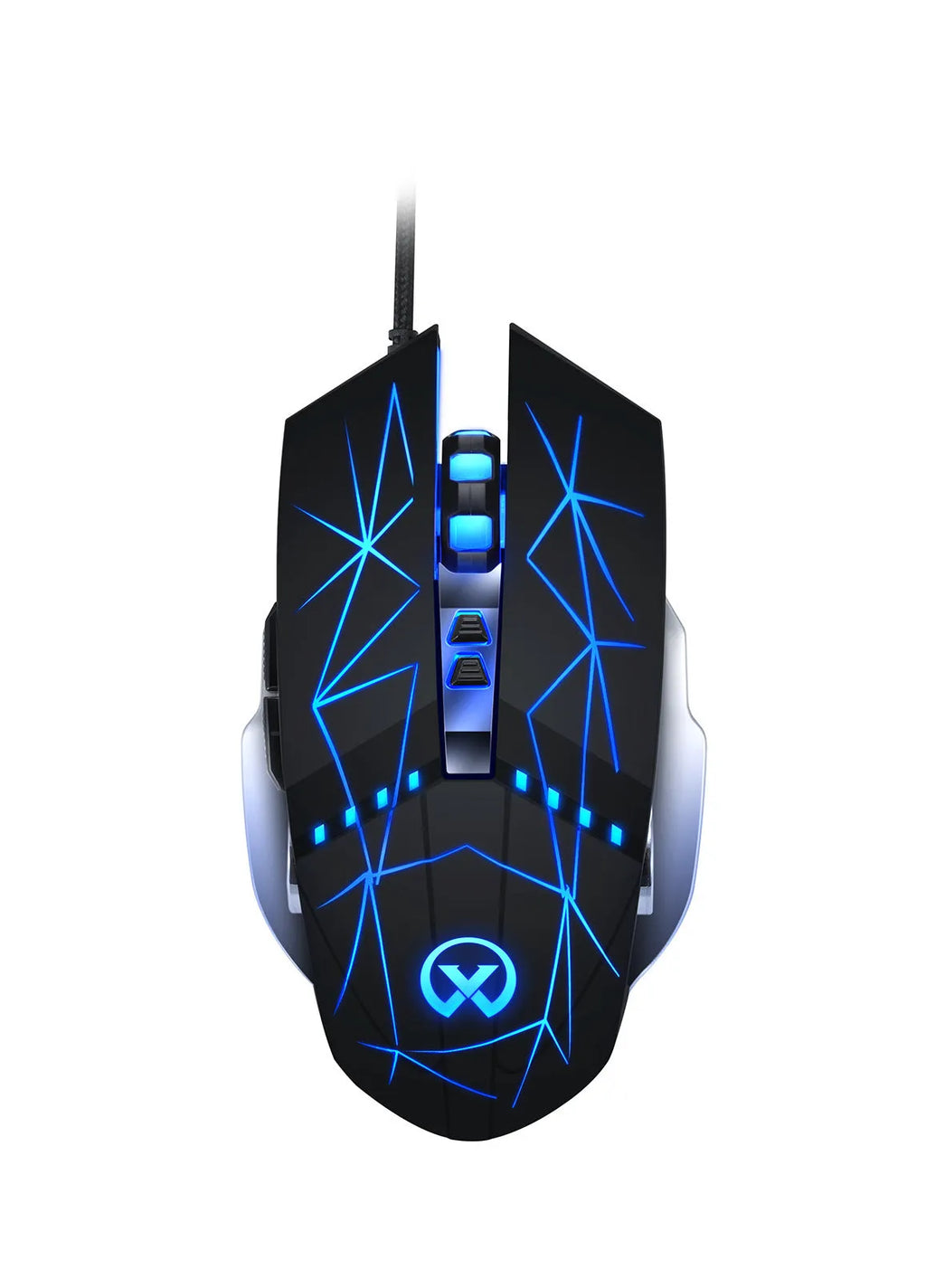 Game optical mouse USB silent light with touch roller in black finish