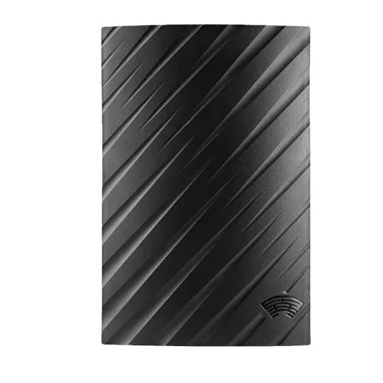 Black plastic digital television antenna with mounting accessories including screws and expansion tubes