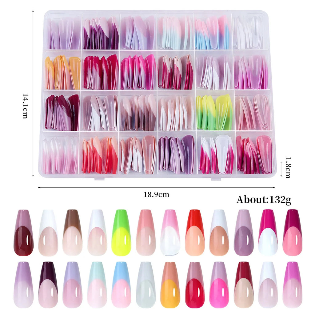 Box of 288 French wear armour nail stickers with seamless removable design