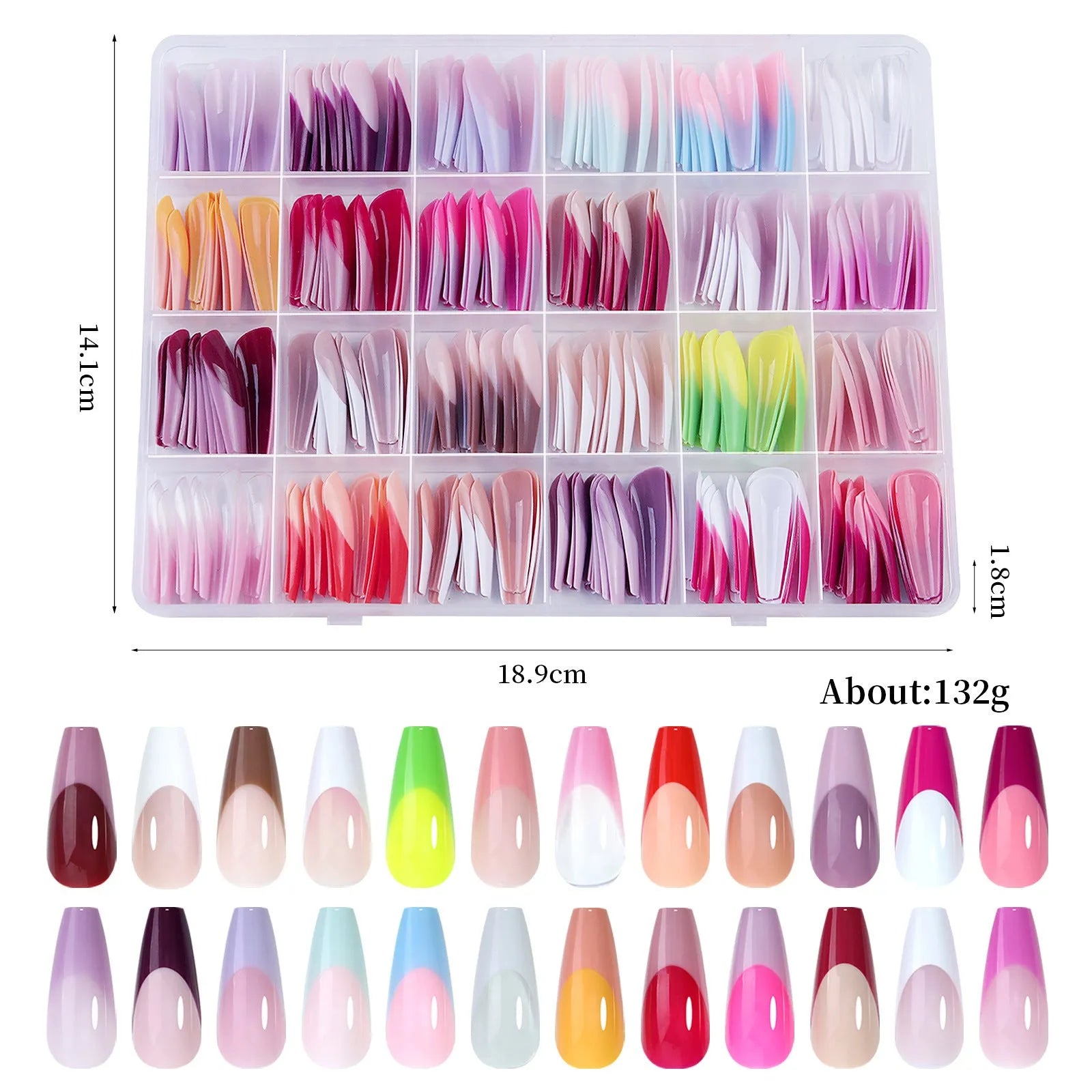 Box of 288 French wear armour nail stickers with seamless removable design