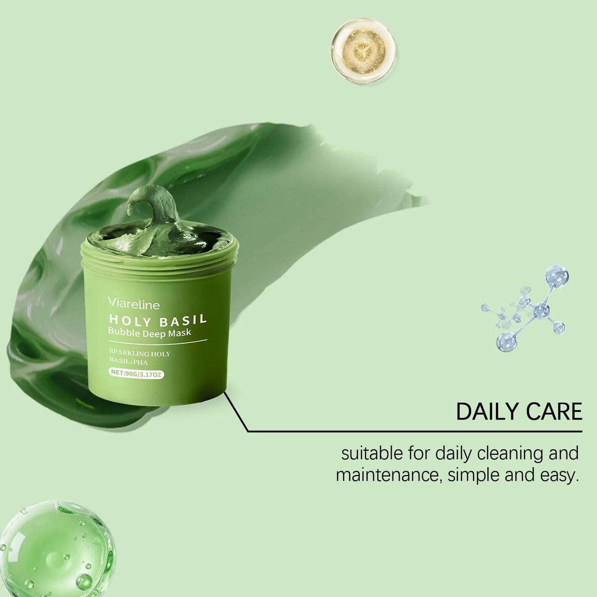 Holy Basil Bubble Deep Mask Set - single pack, colour option set, with bentonite clay and basil leaf extract