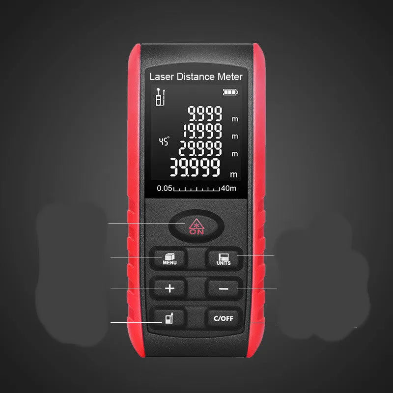 E40 M hand-held laser range finder measuring instrument with compact design