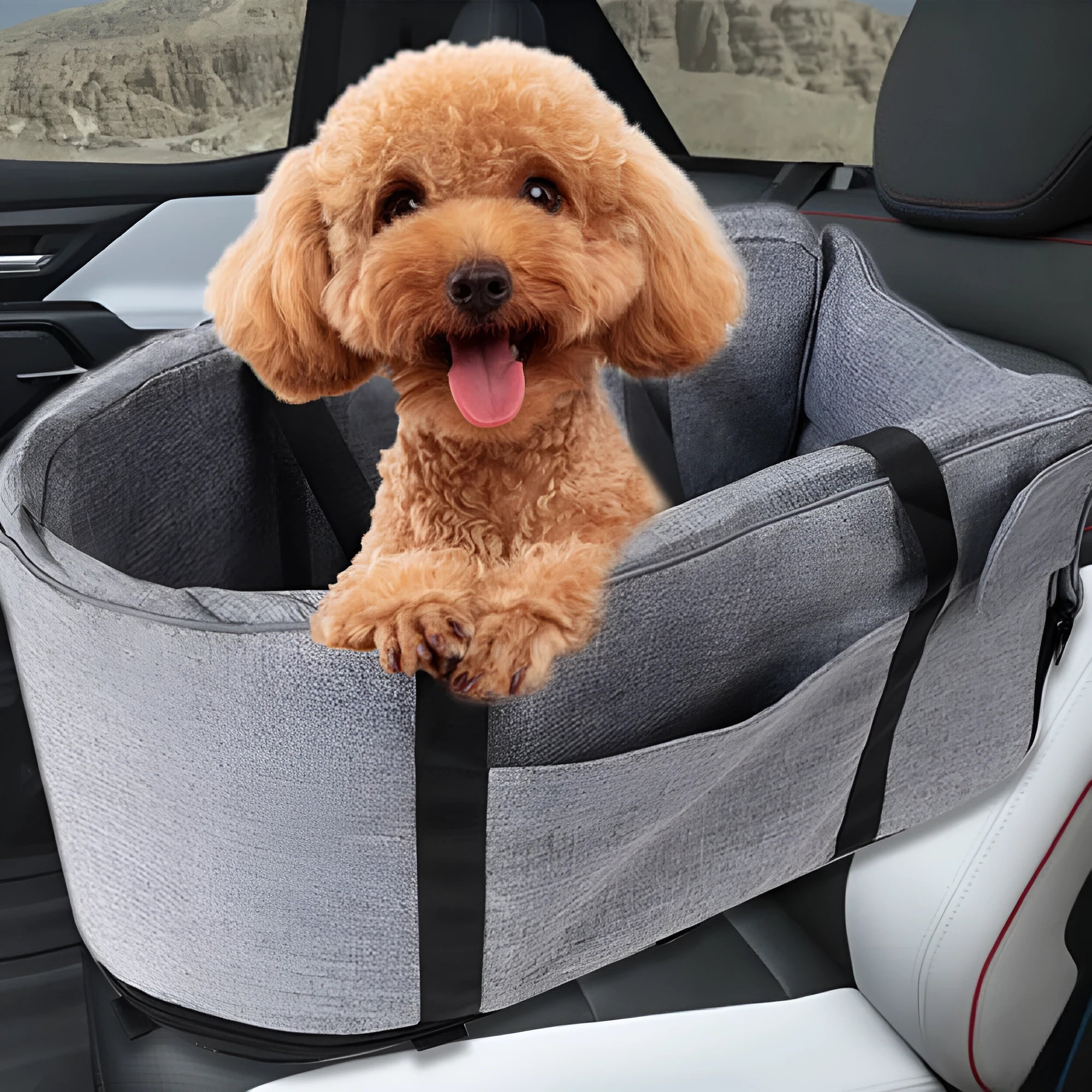 Cloth outdoor dog kennel in a choice of colours including blue, grey, red, and grey mesh.
