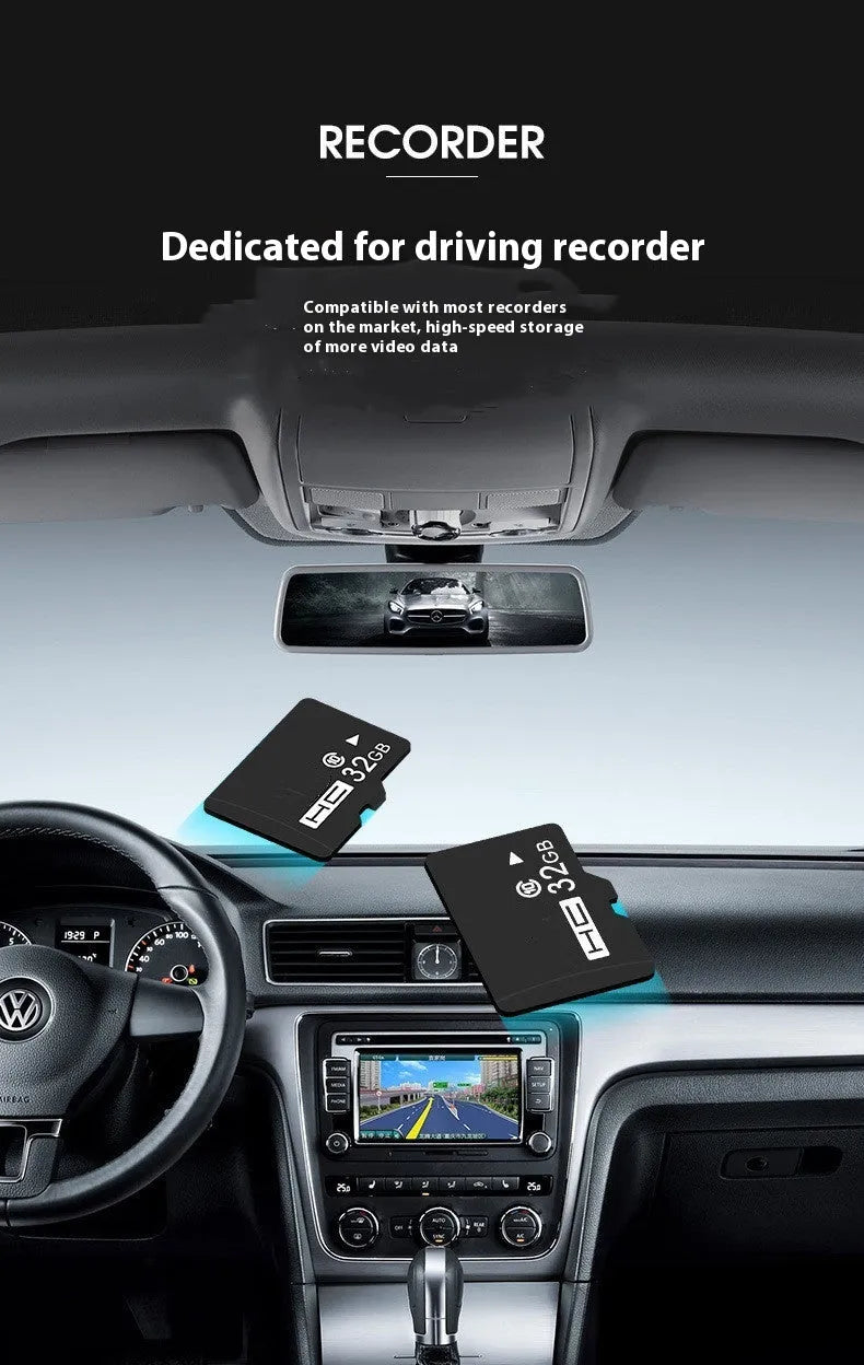 TF memory card for CCTV security cameras and dash cams in 128GB, 256GB, or 512GB capacities