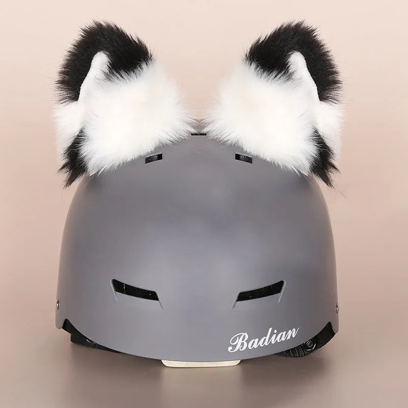 Cartoon plush fabric motorcycle helmet cover decorative accessory