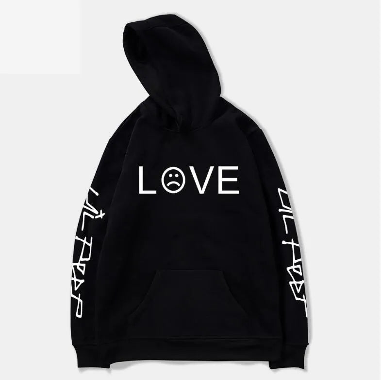 Men's Love Hoodies cotton-polyester printed full sleeve hoodie in blue, a hip hop style top