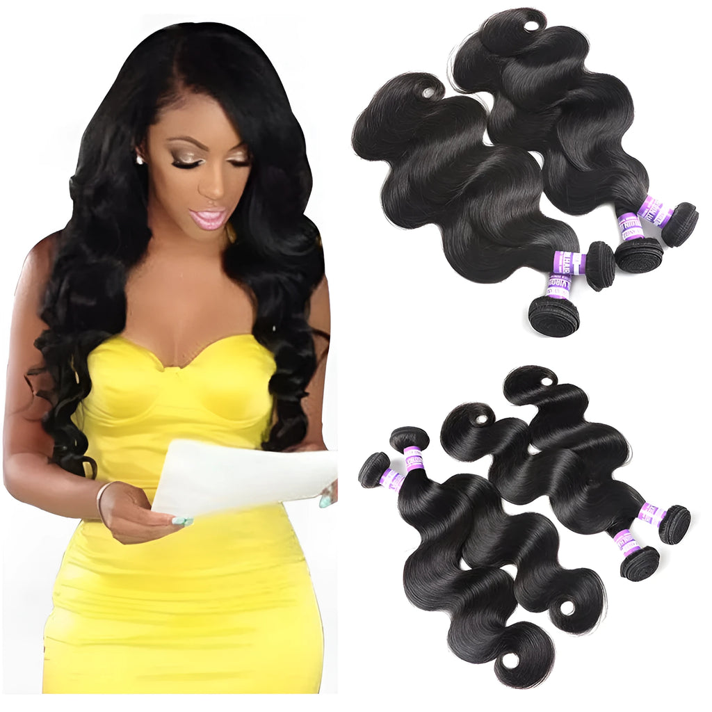 Full size straight real hair piece in black colour with 10 inch length option