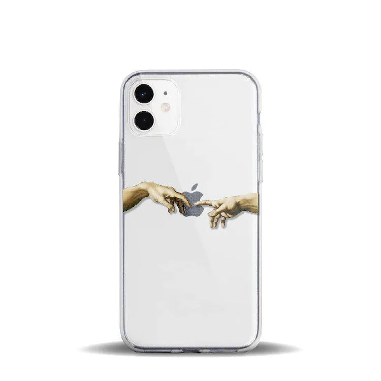 Floral painted soft TPU phone case for iPhone with sculpture finish and slim back cover design