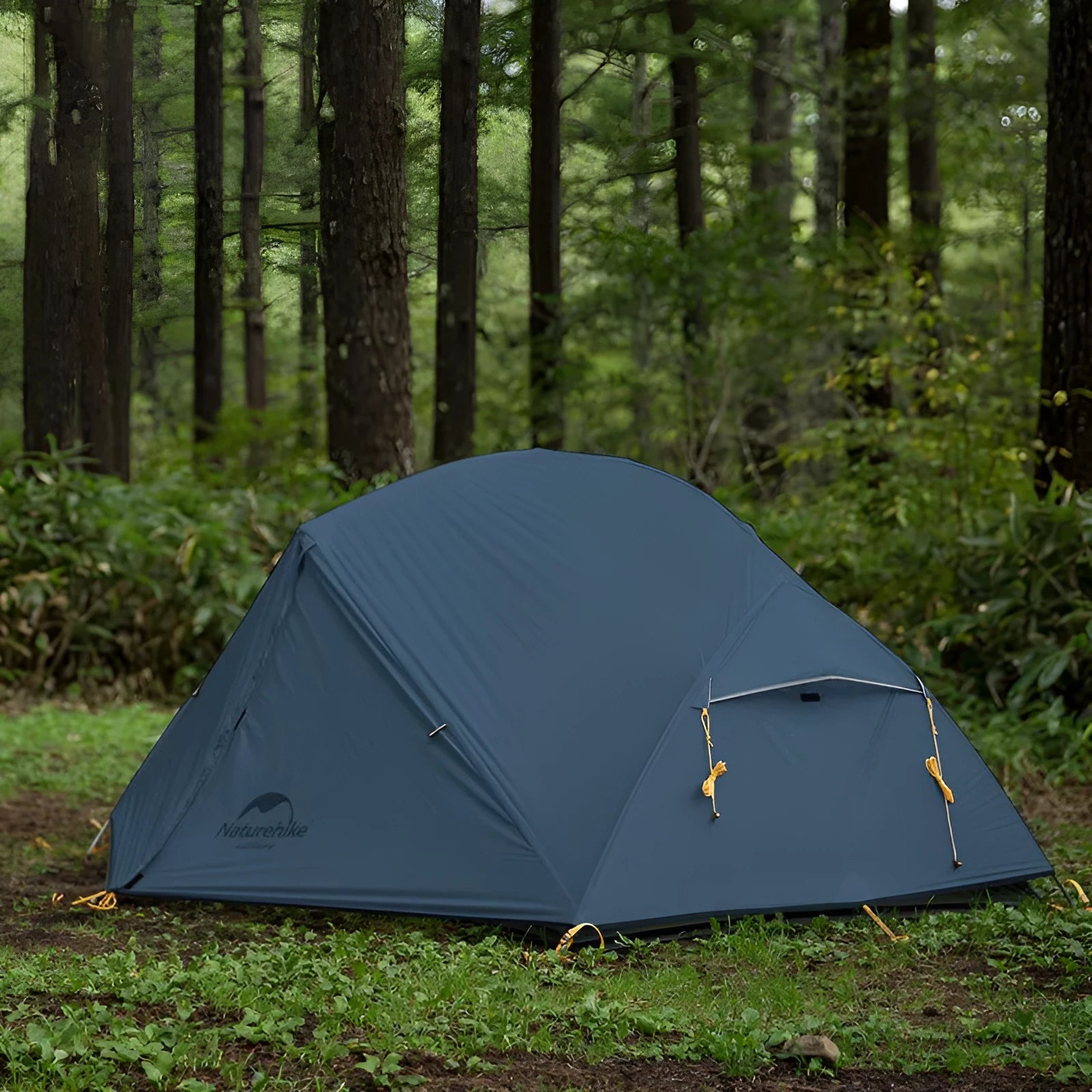 Home Fashion two-person silicone tent in Phantom Blue, lightweight 167g, waterproof double tent with aluminium poles