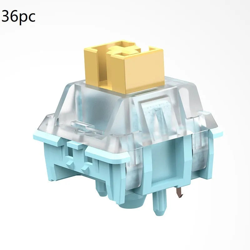 Tiger Mo Sea Salt Lemon PRO Mute mechanical keyboard switches, pack of 36 pieces.