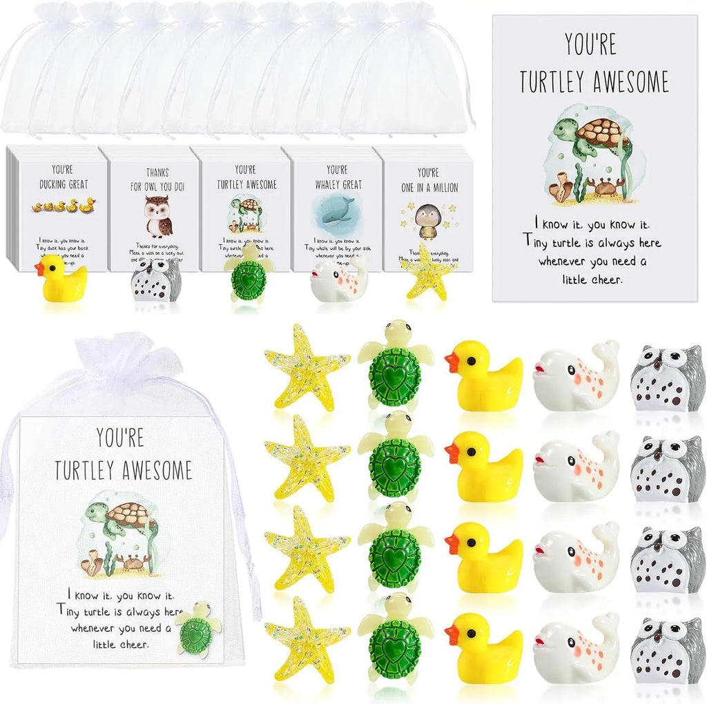 Resin greeting card set with pun inspirational quotes showing multiple card quantities