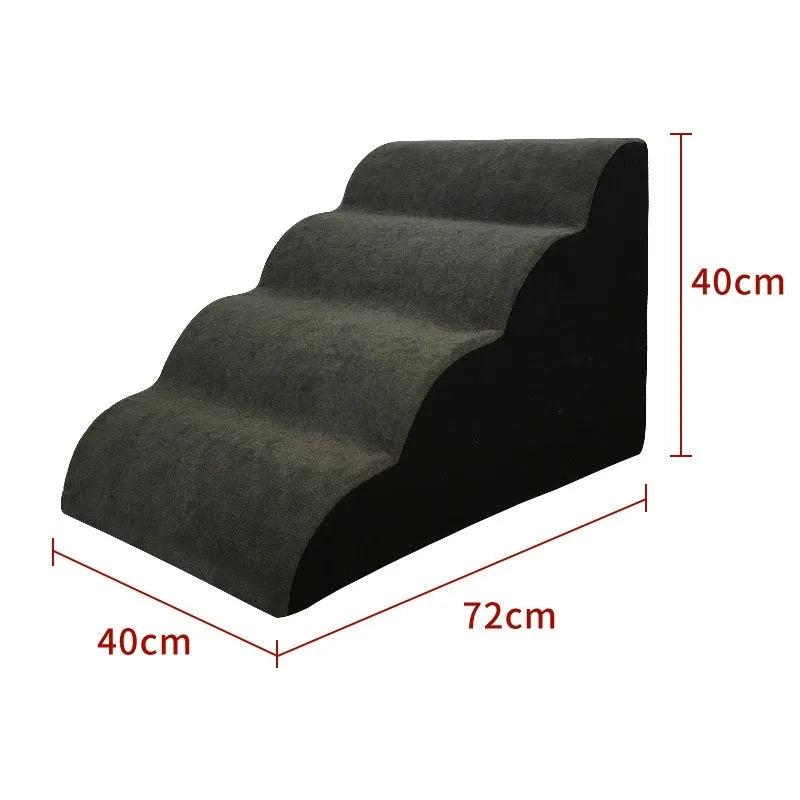 Wooden pet stairs with removable fabric cover in choice of colours and heights