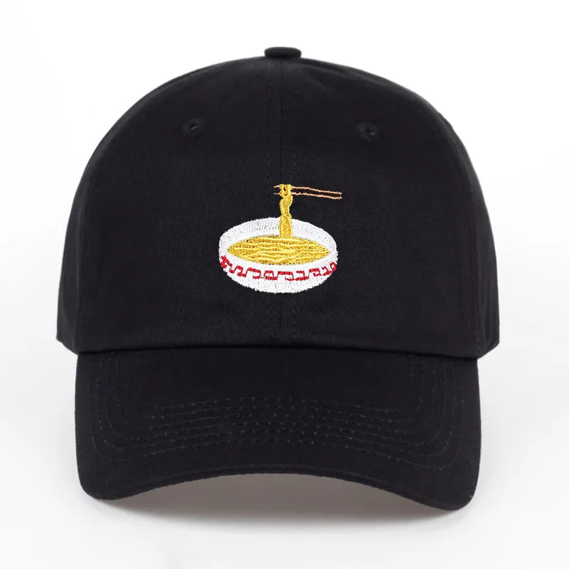 Cotton baseball cap with duck tongue brim and embroidered front Korean style in blue
