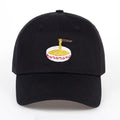 Cotton baseball cap with duck tongue brim and embroidered front Korean style in blue