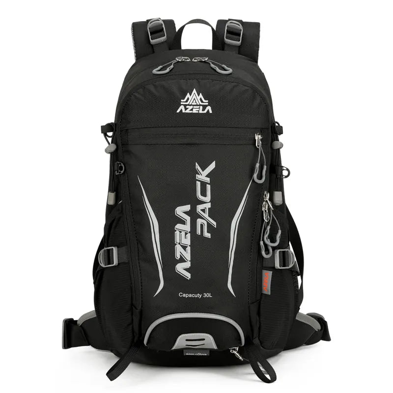 AZELA 30L orange hiking backpack with durable fabric and multiple compartments