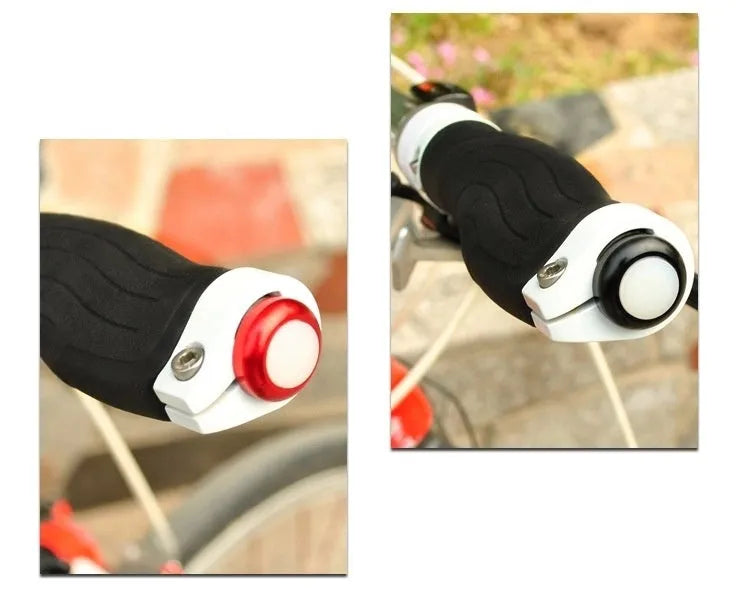 Aluminium alloy bicycle handle blocking light in anodised finish mounted on handlebar end