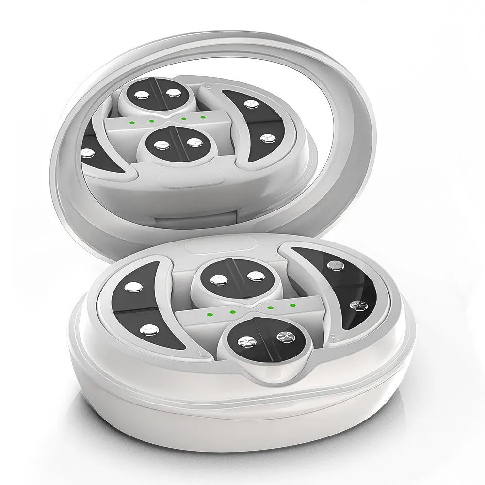 White wireless red light EMS eye and facial massager beauty device