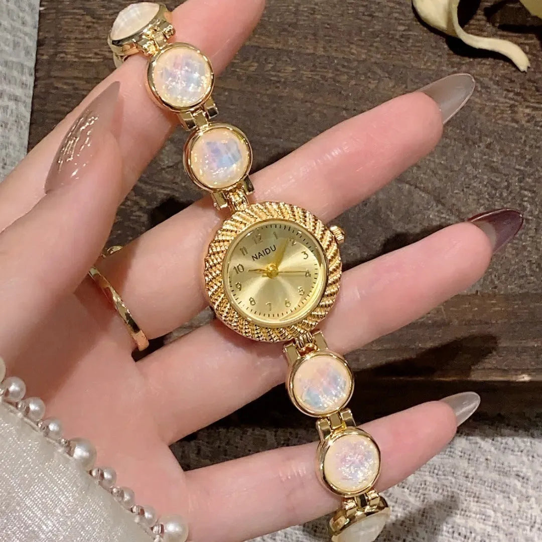 Women's quartz watch with 25mm round dial in six colour options showing spiral crown