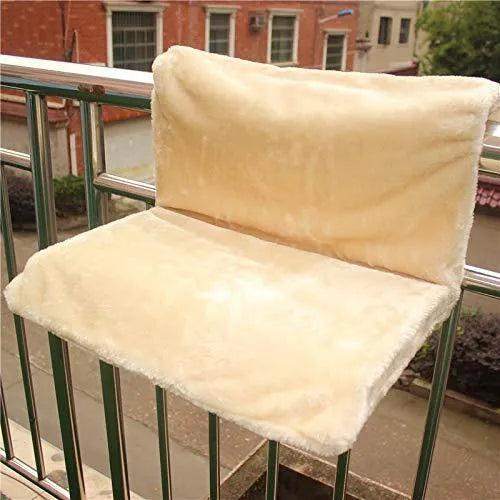Grey cat bed hammock made of plush material measuring 46 by 30 by 25 cm