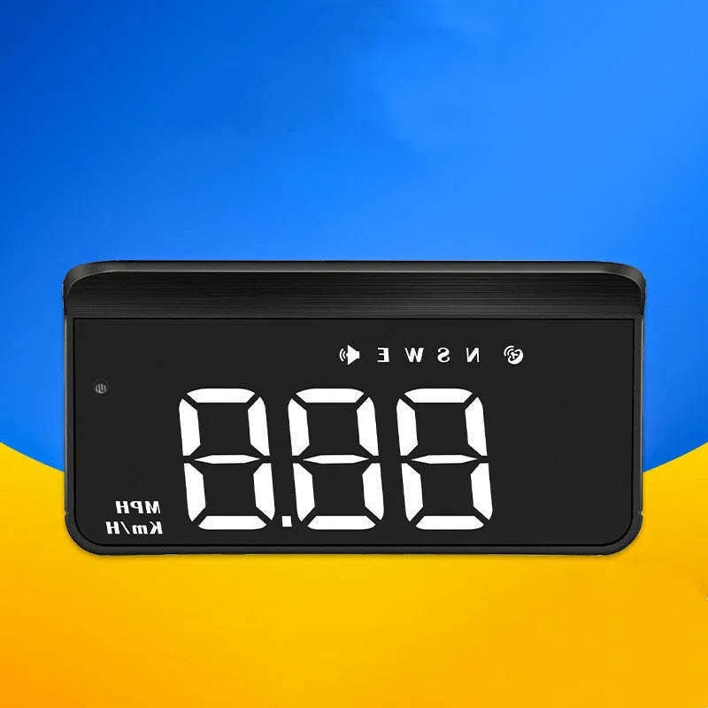 Car HUD head-up display with 3 inch LED backlit screen and GPS input in compact ABS PC housing