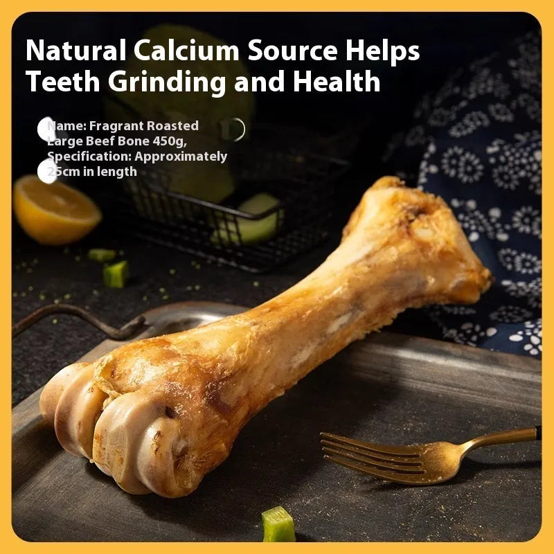 Large roasted ox bone flavoured puppy chew for teething and teeth cleaning.