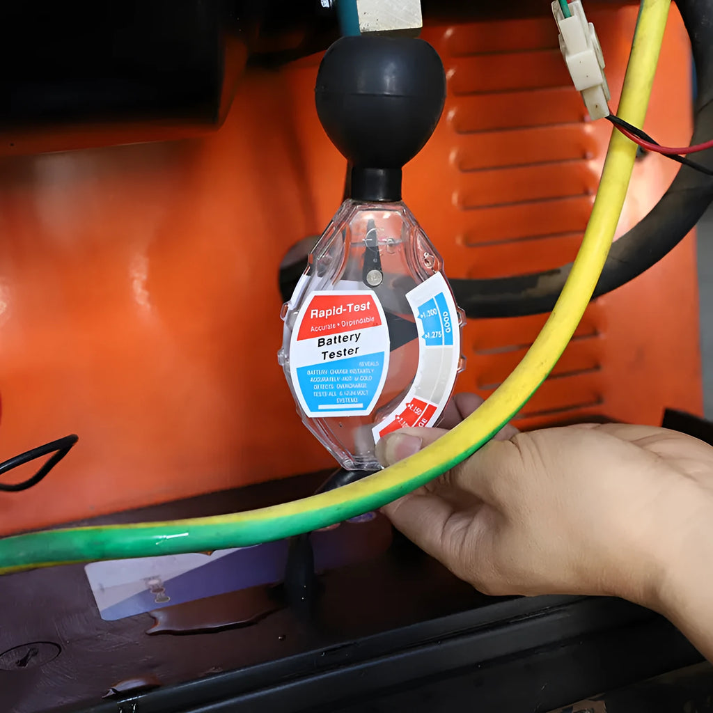 Handheld suction electrolyte hydrometer tool for testing lead-acid battery fluid density