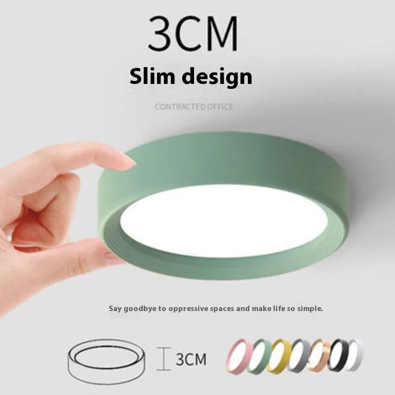 Ultra-thin surface mounted LED downlight in a choice of coloured aluminium shells.