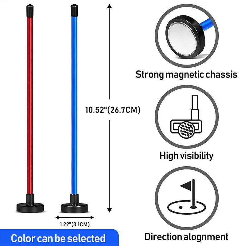 Red aluminium alloy golf trainer with magnetic baseball bar for swing alignment practice