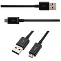 Black and white Android Micro USB data cable showing 1 metre length with charging and data transfer functionality