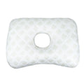 Chinese style single hole ear pillow for beauty salons in Boer Grey colour, showing dimensions of 39 by 28 cm.