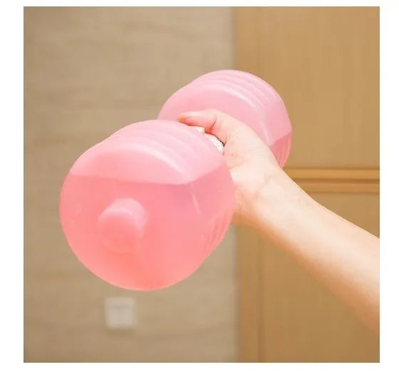 Water-filled fitness dumbbells for women, polypropylene, pink or green, 2pcs, approx. 1kg each when filled