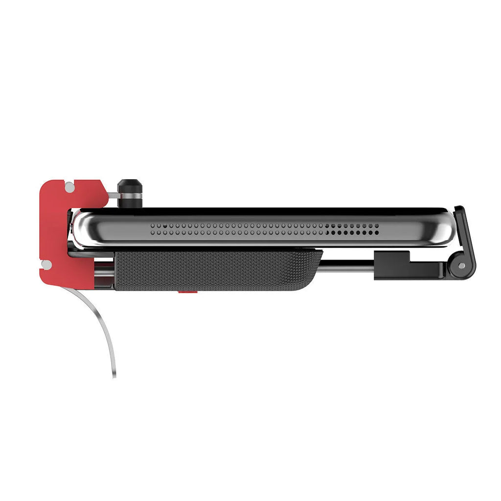 Black mobile phone gaming bracket with telescopic trigger controller for shooting games