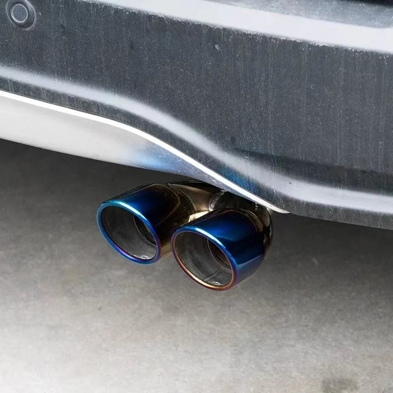 Stainless steel car exhaust pipe muffler tail hood decoration in Double Baked Blue finish